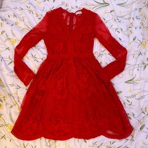 Never been worn alter’d state formal red lace dress